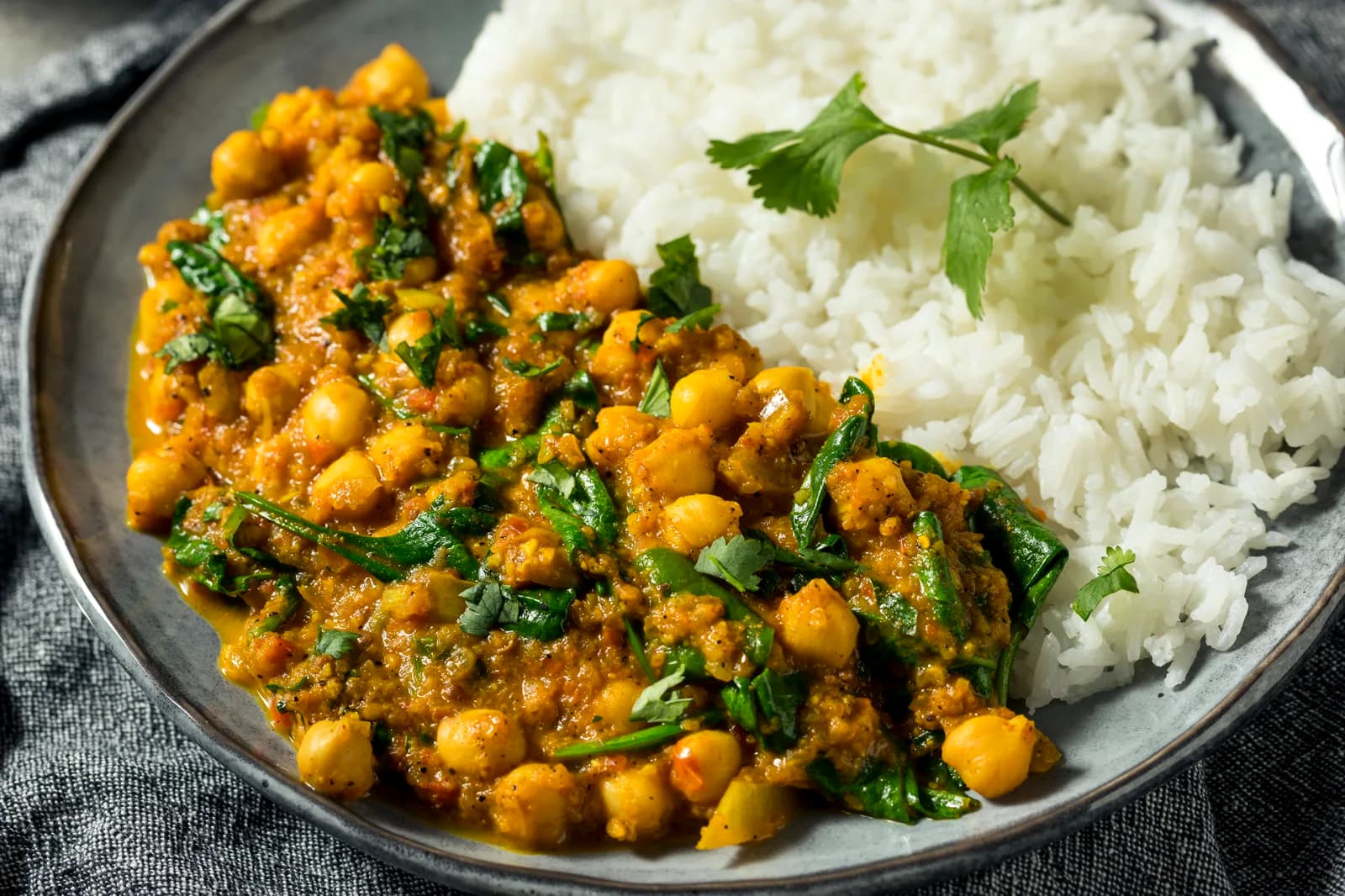 Kichererbsencurry mit Reis